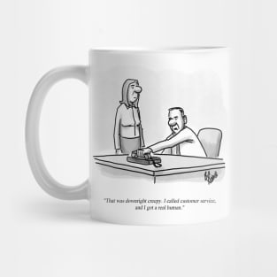 Classic Telephone Customer Service Cartoon Mug